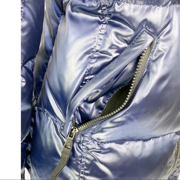 S13 Quilted Down Puffer Jacket Metallic Navy NWT Size XL Duck Down Feather - Picture 5 of 14